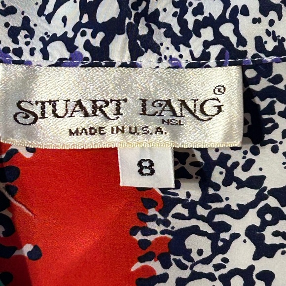 Beautiful Vintage Geometric Blouse Top by Stuart Lang - Picture 3 of 7